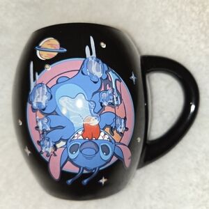 Disney Black Mug with Blue and Pink Alien Design